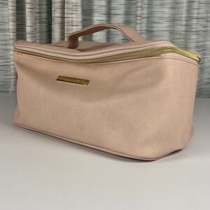 Tender Love Carry Cosmetic Bag Pink Womens Large Faux Suede Mirror 11 x 5 x 7 in